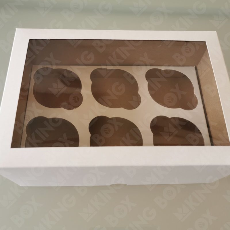 Caja para 6 Cupcakes con ventana y banco